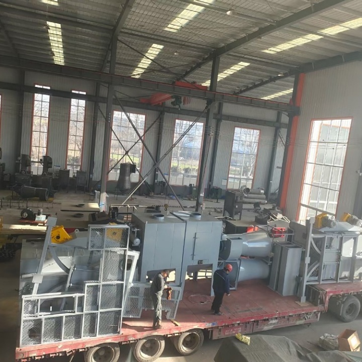 懸鏈通過式打砂清理機_鏈式刮砂機_懸鏈清理砂式機打孔視頻